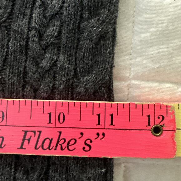 RUEHL NO 925 Sweater Womens Small Gray Fitted Cable Knit Deep V-Neck Retro Y2K - Picture 9 of 10